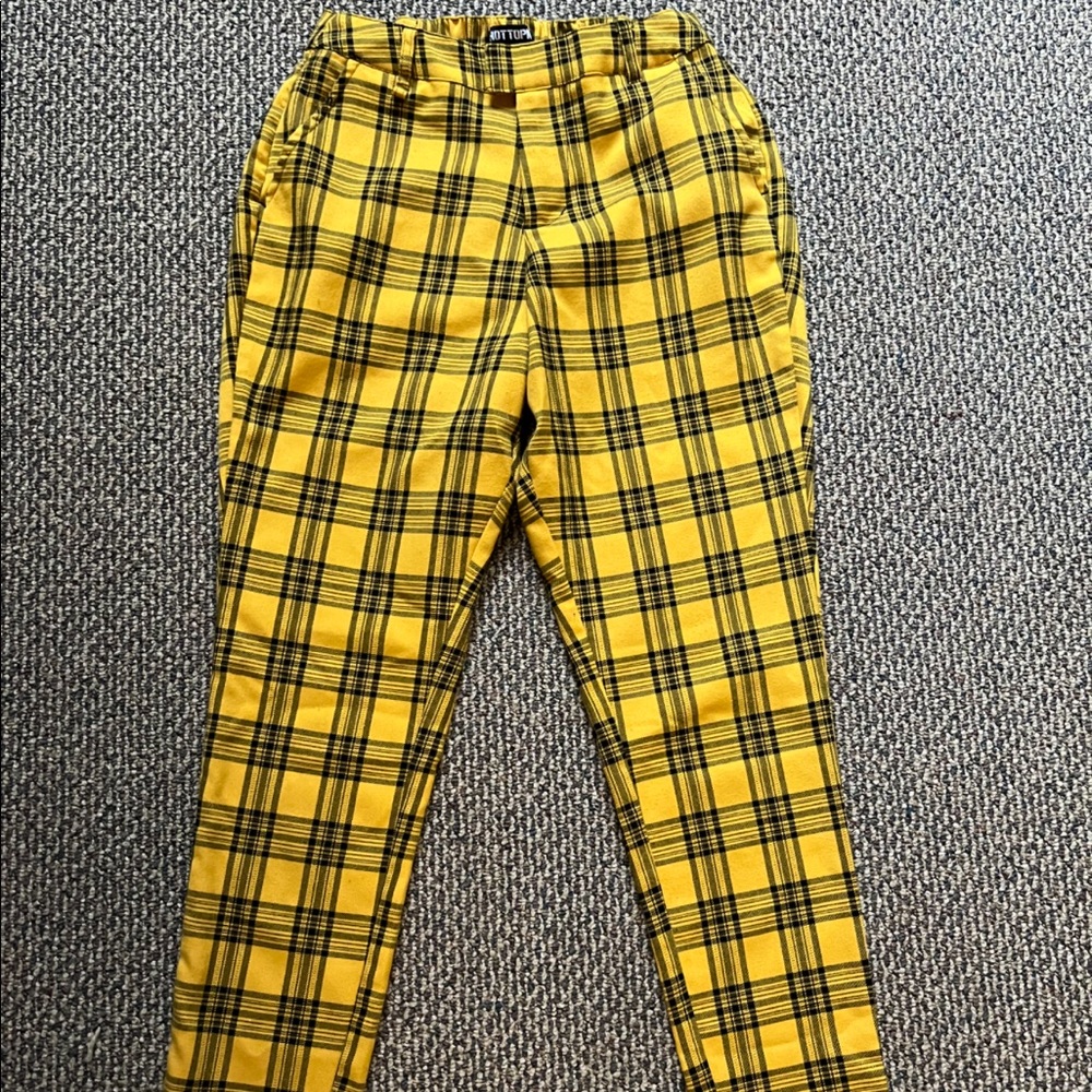 Plaid Yellow Pants